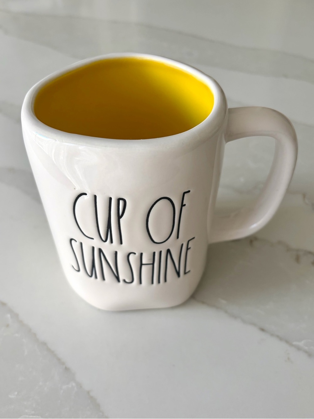 Rae Dunn “Cup of Sunshine” Ceramic Mug with Yellow Interior